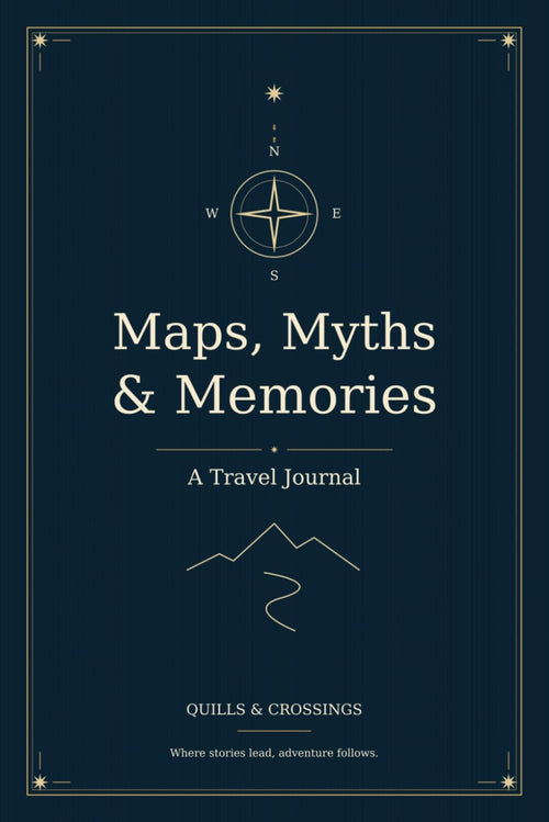 Maps, Myths & Memories navy travel journal cover